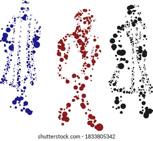 Vector Illustration of Men on the Streets of Winter City