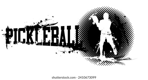 A vector illustration of Men Pickleball Banner
