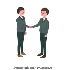 Vector Illustration Men Shaking Hands Business Stock Vector (Royalty ...