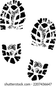 Vector illustration men shoes print isolated on white background