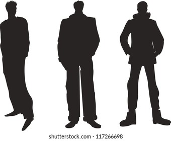 Vector illustration of men silhouette