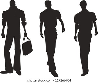 Vector illustration of men silhouette