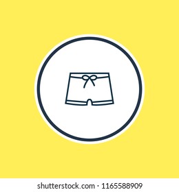 Vector illustration of men swimwear icon line. Beautiful hotel element also can be used as swimming trunks icon element.