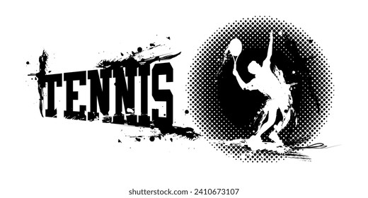 A vector illustration of Men Tennis Banner