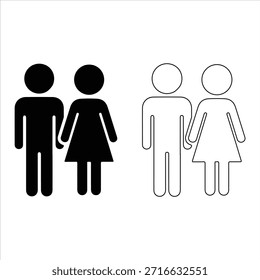 Eine Vektorgrafik eines Männer- und Frauentoilettenzeichens mit geschlechtsneutralen Symbolen für öffentliche Toiletten Männer- und Frauentoiletten Symbol Silhouette Vektorsymbol auf weißer Hintergrundgrafik
