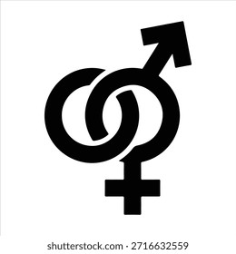 Una Ilustración vectorial de un letrero de inodoro de hombres y mujeres, con íconos de género neutro para baños públicos. Icono de Vector de silueta de símbolo de letrero de hombre y mujer en ilustración de fondo blanco