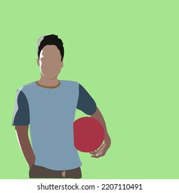 vector illustration men young people playing sports, to promote health good looking personality lifestyle exercise isolated background
