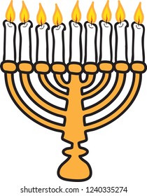 Vector illustration of a Menorah icon or symbol