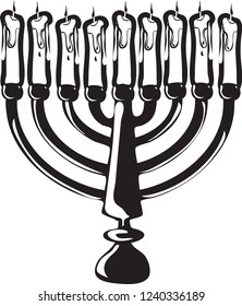 Vector illustration of a Menorah icon or symbol
