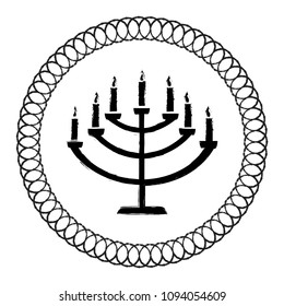 Vector illustration of a Menorah Symbol, Rosh Hashanah