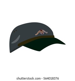 Vector illustration of men's cap, isolated on white background in flat style.
