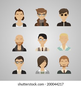 Vector illustration of men's heads
