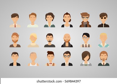 Vector illustration of men's heads