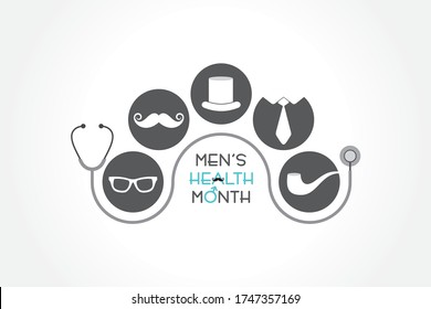 Vector illustration for men's health awareness month which is observed in month of JUNE