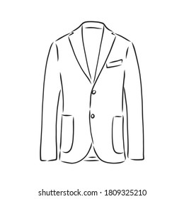 Vector illustration men's jacket. Clothes in business style, Vector illustration men's double-breasted jacket. Clothes in business style
