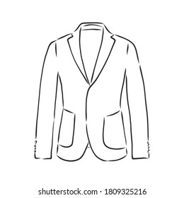 La chaqueta de los hombres de la ilustración vectorial. Ropa de estilo empresarial, Vector ilustra la chaqueta de dos pechos masculina. Ropa de estilo empresarial