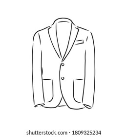 La chaqueta de los hombres de la ilustración vectorial. Ropa de estilo empresarial, Vector ilustra la chaqueta de dos pechos masculina. Ropa de estilo empresarial