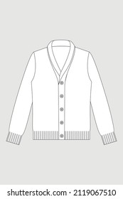Ilustración vectorial de la chaqueta de los hombres. Vista frontal.