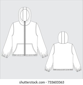 Vector illustration of men's jacket. Front and back