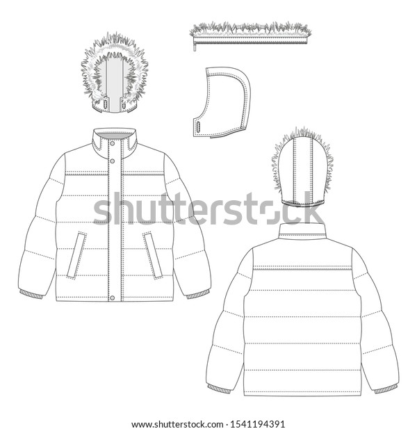 Vector Illustration Mens Jacket Front Back Stock Vector (Royalty Free ...
