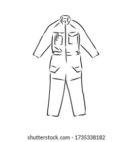 Vector illustration of men's overall. men's overalls vector sketch illustration