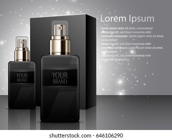 Vector illustration of  Mens perfume with package box