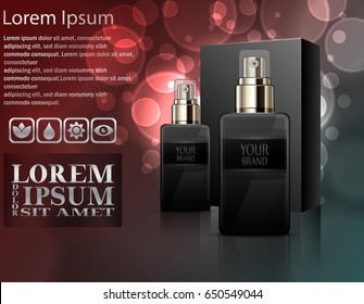 Vector illustration of Mens perfume with package box