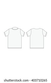 Vector illustration of men's t-shirt. Front and back views