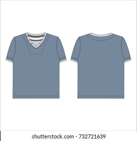 Vector illustration of men's t-shirt. Front and back