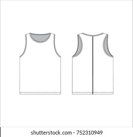 Vector illustration of men's T-shirt. Front and back