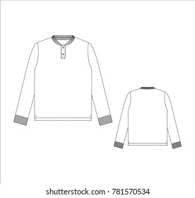Vector illustration of men's T-shirt. Front and back