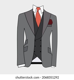 Vector illustration of men's tuxedo formal dress. Vector illustrations can produce banners and billboards.