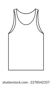 Vector illustration of men's undershirt. Men's tank icon on white background.