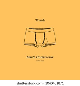 Vector illustration of men's underwear, trunks. hand draw sketch vector. svg