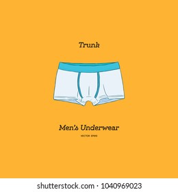Vector illustration of men's underwear, trunks. hand draw sketch vector. svg