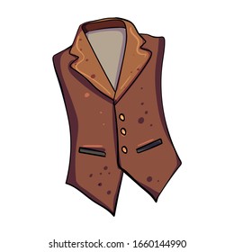 Vector illustration of mens Vest, Suit 20s-30s of the last century. Retro illustration