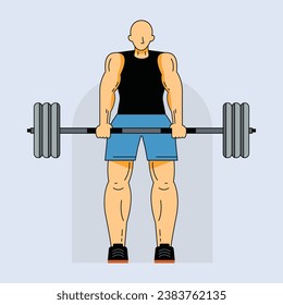 Vector Illustration Men's Weightlifting Sport" is a striking collection of vector graphics that captures the strength, power, and determination of men in the world of weightlifting