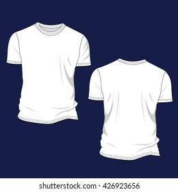 Vector illustration. Men's and women's  t-shirt. Front and back views.