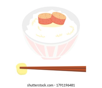 Vector illustration of Mentaiko. Japanese traditional food.