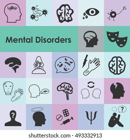 Vector Illustration Mental Disorders Icons Different Stock Vector ...