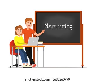 Vector illustration of mentoring activities