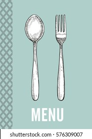 vector illustration menu. fork and spoon