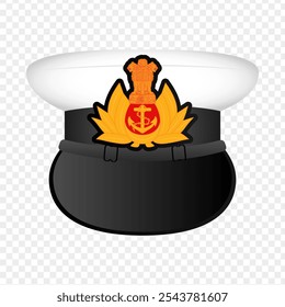 Vector illustration of Merchant Navy Peak cap on transparent background
