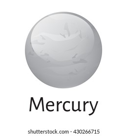 Vector illustration mercury planet from solar system. Mercury planet icon