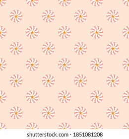 Vector illustration meringue kisses seamless repeat pattern on a beige background.