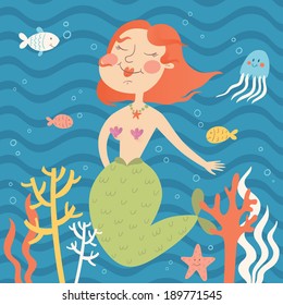 Vector illustration of mermaid