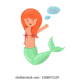 Vector illustration with mermaid character