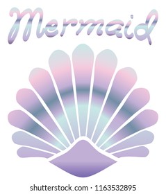 vector illustration of a mermaid pearl shell