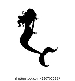Vector illustration. Mermaid silhouette. Girl with a fishtail.