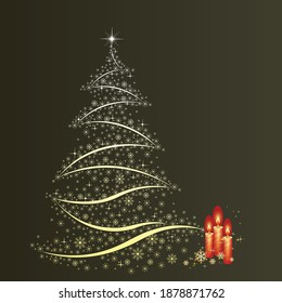 Vector illustration. Merry Chistmas and happy new year greeting card. Christmas vector banner design.	